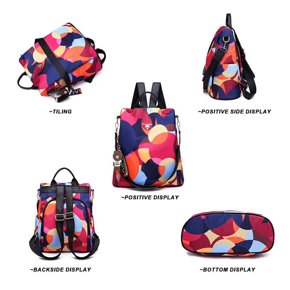 Anti-Theft Waterproof Backpack Women Purse Shoulder Rucksack Oxford Travel Bag 24Hr Smart